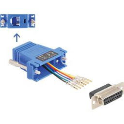 DELOCK 67090 - Adapter D-Sub 15 Pin jack > RJ12 jack Mounting kit, blue