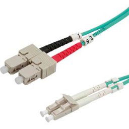 VALUE 21998712 - Fibre-optic patch cable, LC duplex/SC duplex, OM3, 50/125 µm, tu