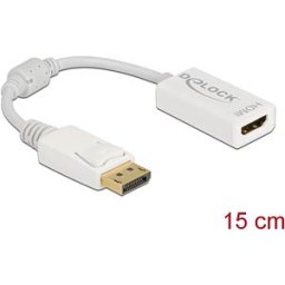 DELOCK 61015 - Adapter DisplayPort 1.1 male to HDMI female Passive white