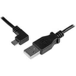 STARTECH.COM ST USBAUB1MLA - Data and charging cable, USB-A > micro-B, 1 m, angled, black