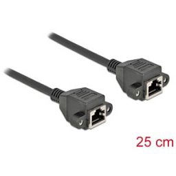 DELOCK 87006 - Cat.6a extension cable, S/FTP, black, 0.25 m