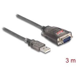 DELOCK 61548 - USB converter, A to RS232, ESD, status LEDs, 3 m