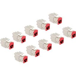 DELOCK 88115 - Keystone module RJ45 socket to LSA Cat.6A red 10 pieces
