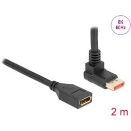 DELOCK 87081 - DisplayPort 1.4 extension, 8K @ 60 Hz, 90° angled on the top, 2