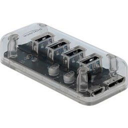 DELOCK 64087 - External USB 3.0 Hub with 4 Ports transparent