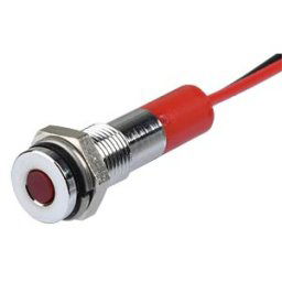 APEM APM Q6F3C R24E - Indicator LED, 24 V DC, 6 mm, wired, red/BrC