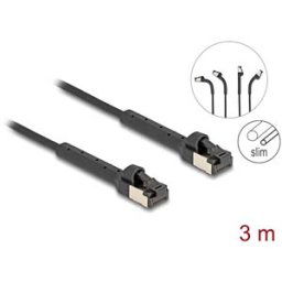 DELOCK 80942 - Cat.8.1 patch cable, slim, U/FTP, angled, black, 3m