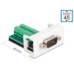 DELOCK 81347 - Easy 45 Module VGA male to Terminalblock 22.5 x 45 mm