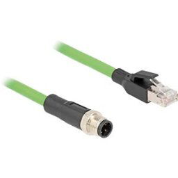 DELOCK 80426 - M12 cable, D-coded, 4-pin plug / RJ45 plug, 1 m