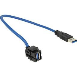 DELOCK 86375 - Keystone USB 3.0 A socket > A plug 250° cable