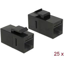 DELOCK 86629 - Keystone module RJ45 socket > socket, Cat.6, UTP, 25 pieces