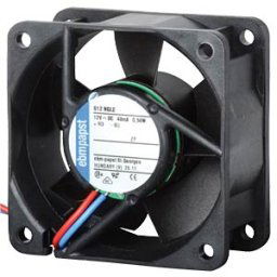 EBM-PAPST PAPST 612 NGLE - Axial fan, 12V DC, 60 x 60 x 25 mm, rpm: 2500