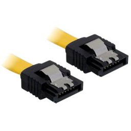 DELOCK 82481 - Cable SATA 70cm yellow str/str Metall
