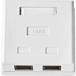 NEDIS N CCGP89110WT - Surface mount RJ45 jack, 2-way, Cat.6