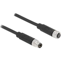 DELOCK 80139 - M8 3 pin cable A-coded male / female, 2 m