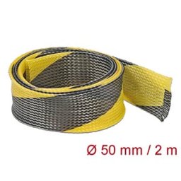 DELOCK 20757 - Geflechtschlauch dehnbar 2 m x 50 mm schwarz-gelb