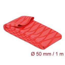 DELOCK 19609 - Schrumpfschlauch X-Muster rutschfest 1 m x 50 mm rot