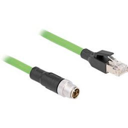DELOCK 80444 - M12 cable, X-coded, 8-pin plug / RJ45 plug, 5 m