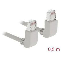 DELOCK 83513 - Network cable RJ45 Cat.6A S/FTP upwards / upwards angled 0.5 m