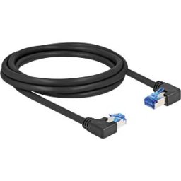 DELOCK 80465 - RJ45 Network Cable Cat.6A S/FTP right / left angled 2 m black