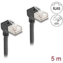 DELOCK 80302 - Cat.6a patch cable, S/FTP, bottom / bottom angled, 5 m