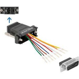 DELOCK 66647 - Adapter Sub-D 15Pin St. > RJ45 Bu. Mounting kit black
