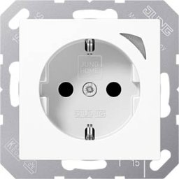 JUNG JG BTA1521SEWW - Switchable Bluetooth socket, alpine white, measuring function