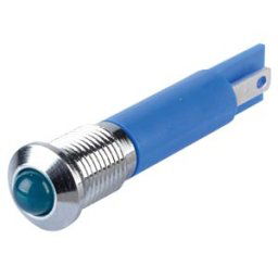 APEM APM Q8P1C B24E - Indicator LED, 24 V DC, 8 mm, FASTON, blue/BrC