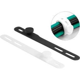 DELOCK 19005 - Cable tie, reusable, 2x5 pcs, black/white