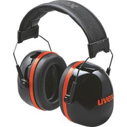 UVEX 2630030 - uvex earmuffs, black/red SNR 36 dB, size L, M, S