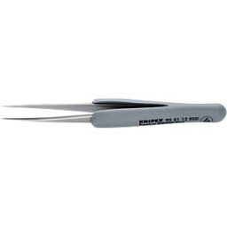KNIPEX KN 92 21 12 ESD - Precision tweezers with rubberised handle ESD, 112 mm