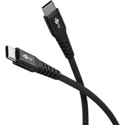 GOOBAY 73954 - Sync & charge cable, USB-C > USB-C, 2.0m, 60W, textile cable bla