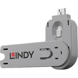 LINDY 40624 - USB-A port lock (1x key, 1x lock), white