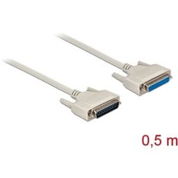 DELOCK 86907 - Serial cable, D-Sub 25, connector/socket, 0.5 m