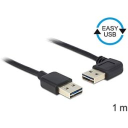 DELOCK 83464 - Cable EASY-USB male>male left/right angled 1m