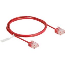 DELOCK 80812 - RJ45 Network Cable Cat.6 UTP Ultra Slim 1 m red with short plugs