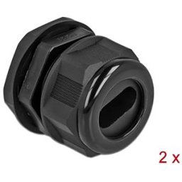 DELOCK 60389 - Cable Gland PG29 for flat cable bk 2 pcs