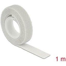 DELOCK 18274 - Hook and loop tape on roll, 1 m x 13 mm, grey
