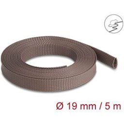 DELOCK 20905 - Braided Sleeve rodent resistant stretchable 5 m x 19 mm brown