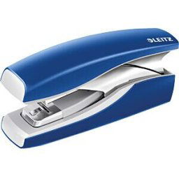 LEITZ 56030035 - Stapler, soft-press flatbed stapler, up to 30 sheets, blue