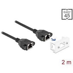 DELOCK 87135 - Network extension cable, Easy 45, S/FTP, Cat.6a, 2 m, black