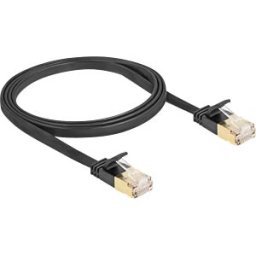 DELOCK 80345 - Patch cable Cat.6a with Cat.7 raw cable U/FTP 1 m black