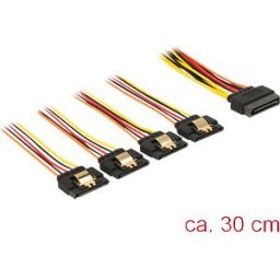 DELOCK 60157 - cable SATA 15 Pin male > 4x SATA 15 PIN female, 30 cm