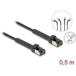 DELOCK 80939 - Cat.8.1 patch cable, slim, U/FTP, angled, black, 0.5m