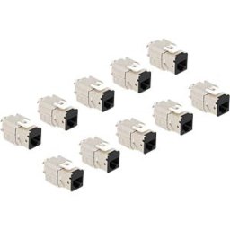 DELOCK 88118 - Keystone module RJ45 socket to LSA Cat.6A black 10 pieces