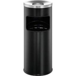DURABLE 333201 - Waste container with ashtray, 17 l, round, fire protection, blac
