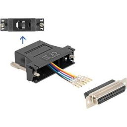 DELOCK 67097 - Adapter D-Sub 25 Pin jack > RJ12 jack Mounting kit, black