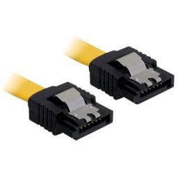 DELOCK 82476 - Cable SATA 20cm yellow str/str Metall
