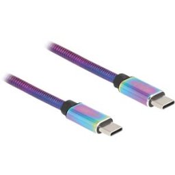 DELOCK 81116 - USB 2.0 cable, C plug to C plug iridescent, PD 3.0 60 W, 2 m