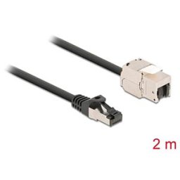 DELOCK 87028 - Keystone module RJ45 female > male with cable, 2 m